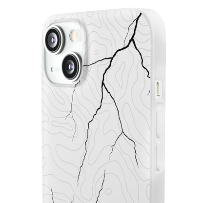 "Lightning and Topography White" High Quality Phone Case