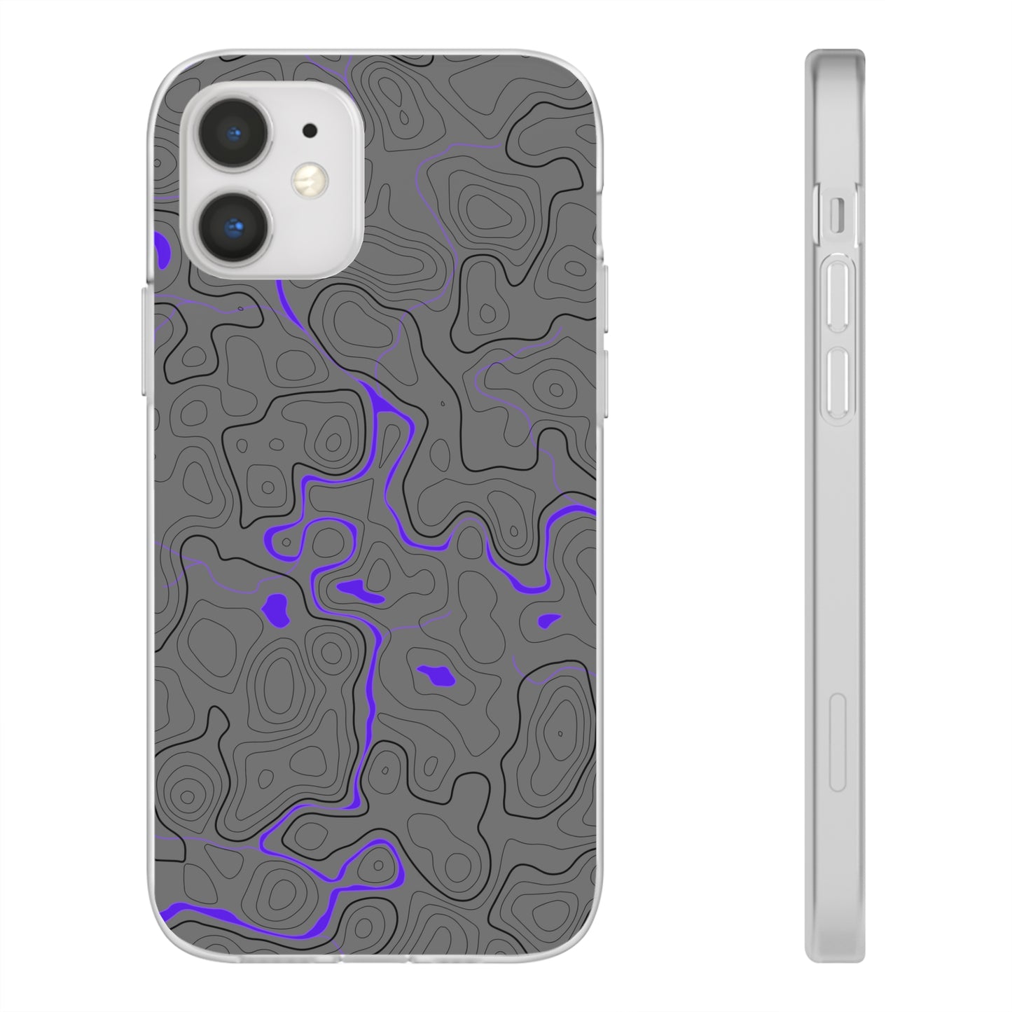 "Black Purple Topography" High Quality Phone Case