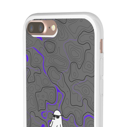 "Black Purple Topography with Ghost" High Quality  Phone Case