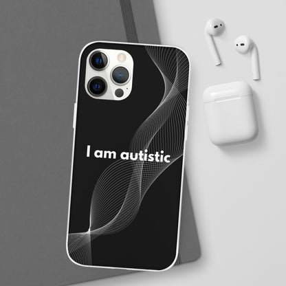 "I am autistic -black version" High Quality Phone Case