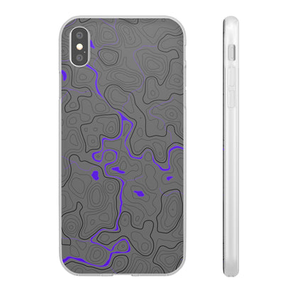 "Black Purple Topography" High Quality Phone Case