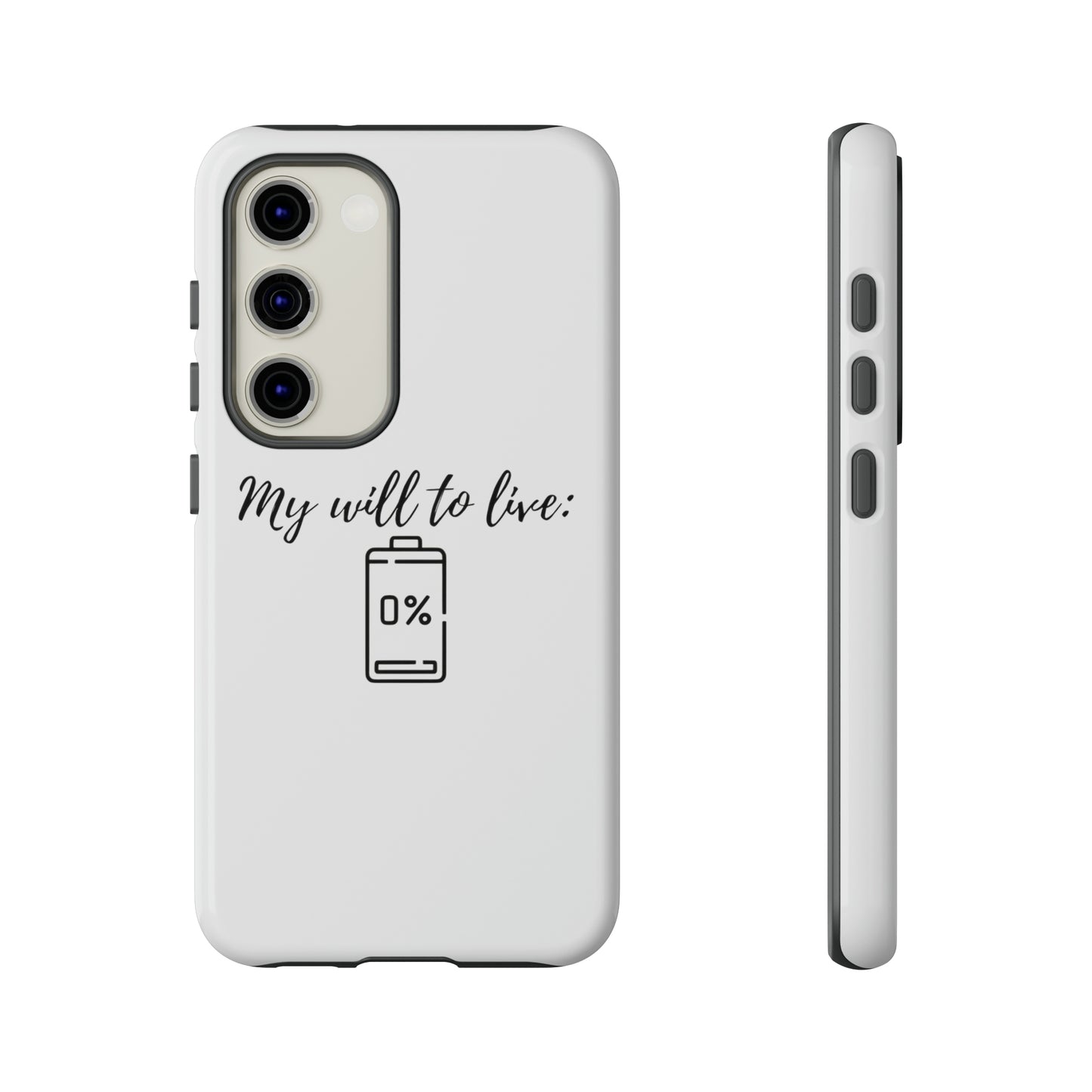 "My will to live: 0%" Premium Quality Phone Case