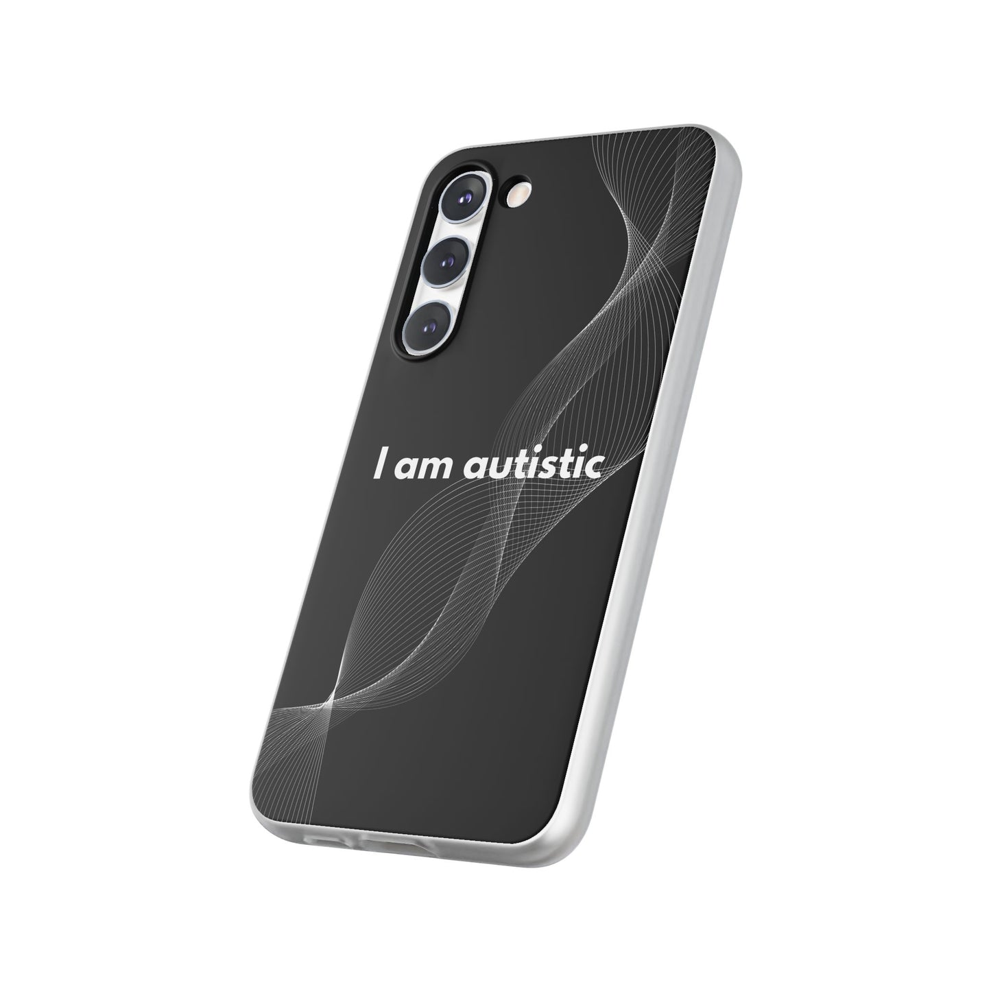 "I am autistic -black version" High Quality Phone Case