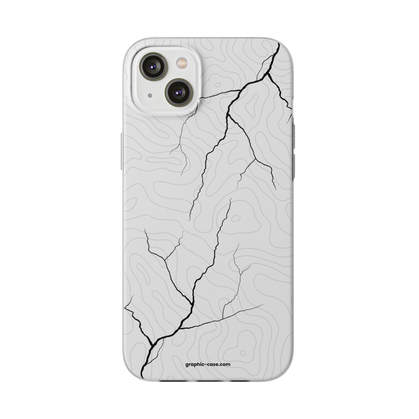 "Lightning and Topography White" High Quality Phone Case