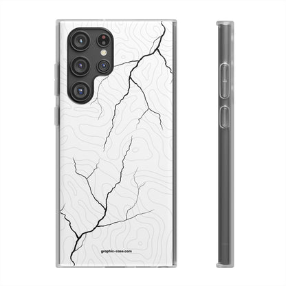 "Lightning and Topography White" High Quality Phone Case