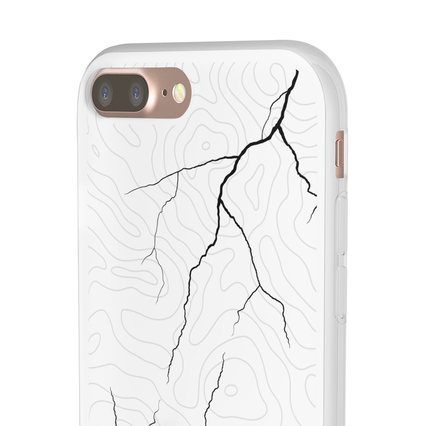 "Lightning and Topography White" High Quality Phone Case